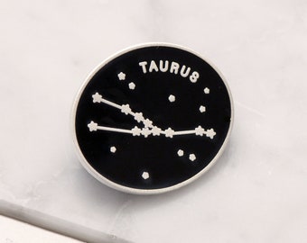 Taurus Pin - Zodiac Pin - Constellation Enamel Pin - Hard Enamel Pin - Enamel Pin - Pins - Flair - Birthday Pin Badge - Starsign Gift