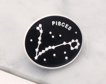 Pisces Pin - Zodiac Pin - Constellation Enamel Pin - Hard Enamel Pin - Enamel Pin Set  - Pins - Flair - Birthday Pin Badge - Pin Badge