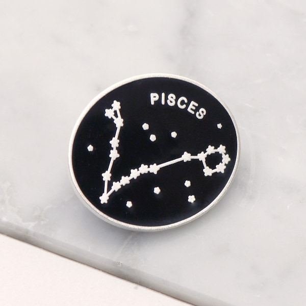 Pisces Zodiac Hard Enamel Pin | Constellation Star Sign Lapel Pin | Birthday Gift