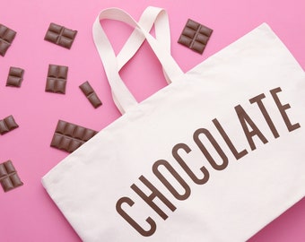 Chocolate Oversized Bag - Easter Bag - Giant Canvas Grocery Bag - Maxi Shopper Bag - Everything Bag - Extra Large Canvas Bag - XL tote