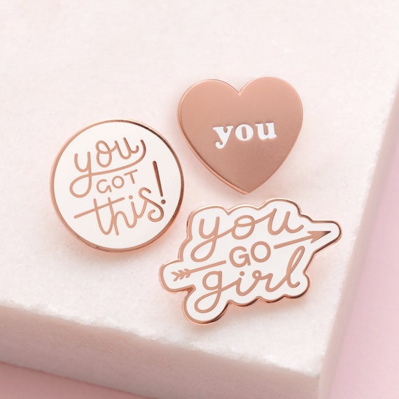 Set of 3 Enamel Pins Positive Pins Fun Pin Badges You Got This Hard Enamel  Pin Enamel Pin Slogan Pins Flair Motivational Pin 