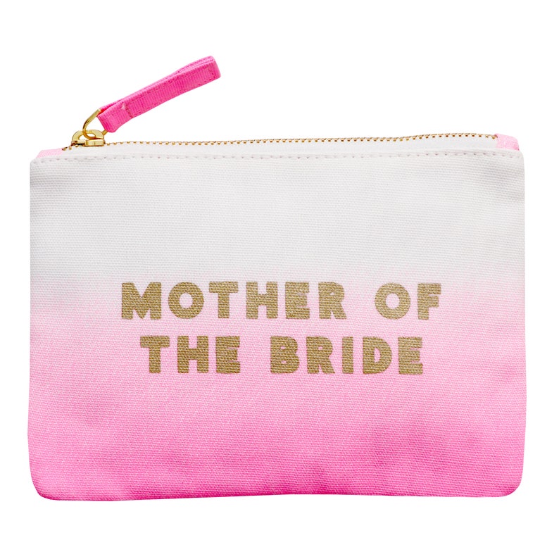 Mother of the Bride Gift Wedding gift Mother Bride Makeup Bag Bridal Party Gift Ombre Mother Bride Pouch Alphabet Bags image 4