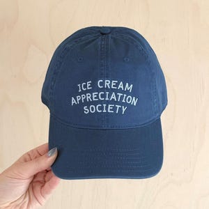 Ice Cream Appreciation Society Cotton Baseball Cap | Embroidered Dad Hat | Ice Cream Lover Gift image 4