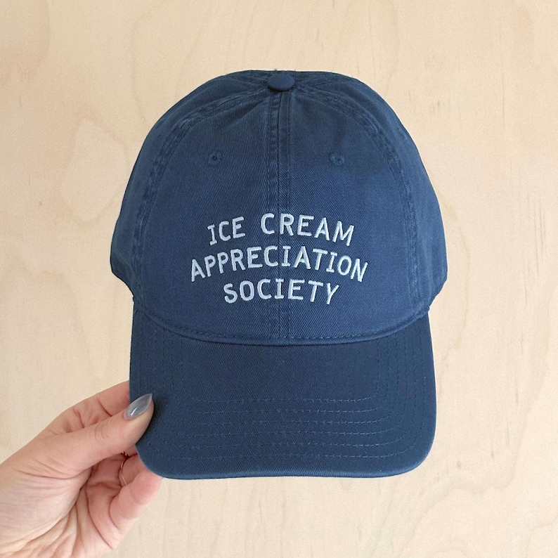 Ice Cream Appreciation Society Cotton Baseball Cap | Embroidered Dad Hat | Ice Cream Lover Gift image 4