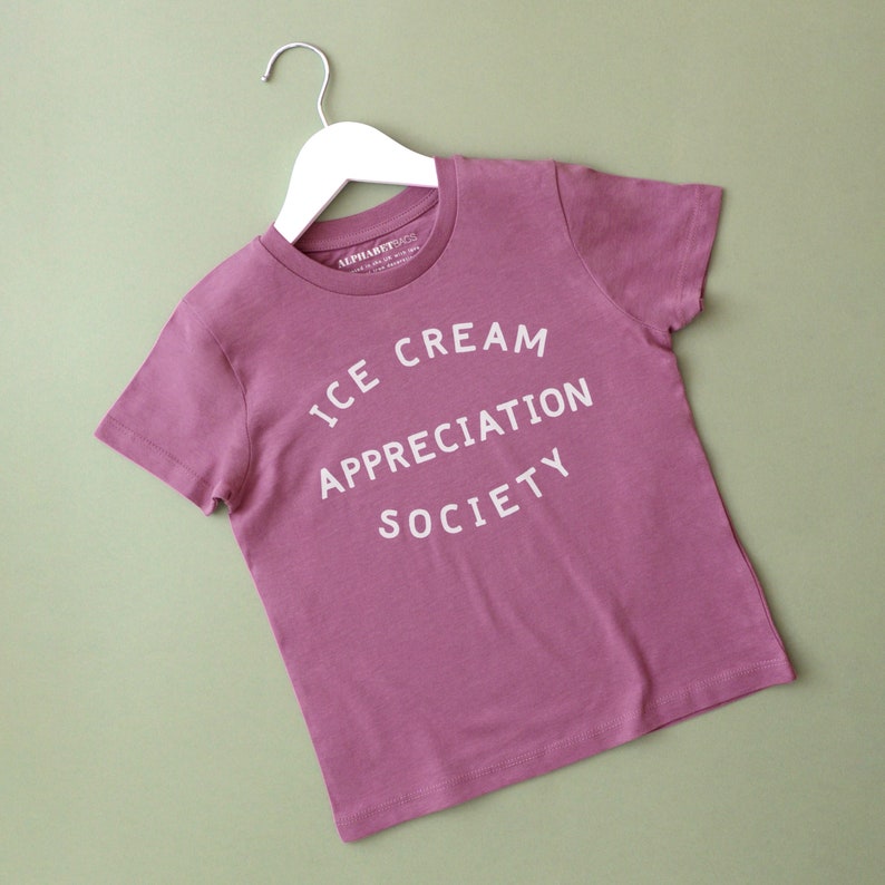 Ice Cream Appreciation Society Kids T-Shirt Berry Funny Slogan T Shirt Vacation tee Girls T-Shirt Boys T-Shirt Summer Kid's tee image 1