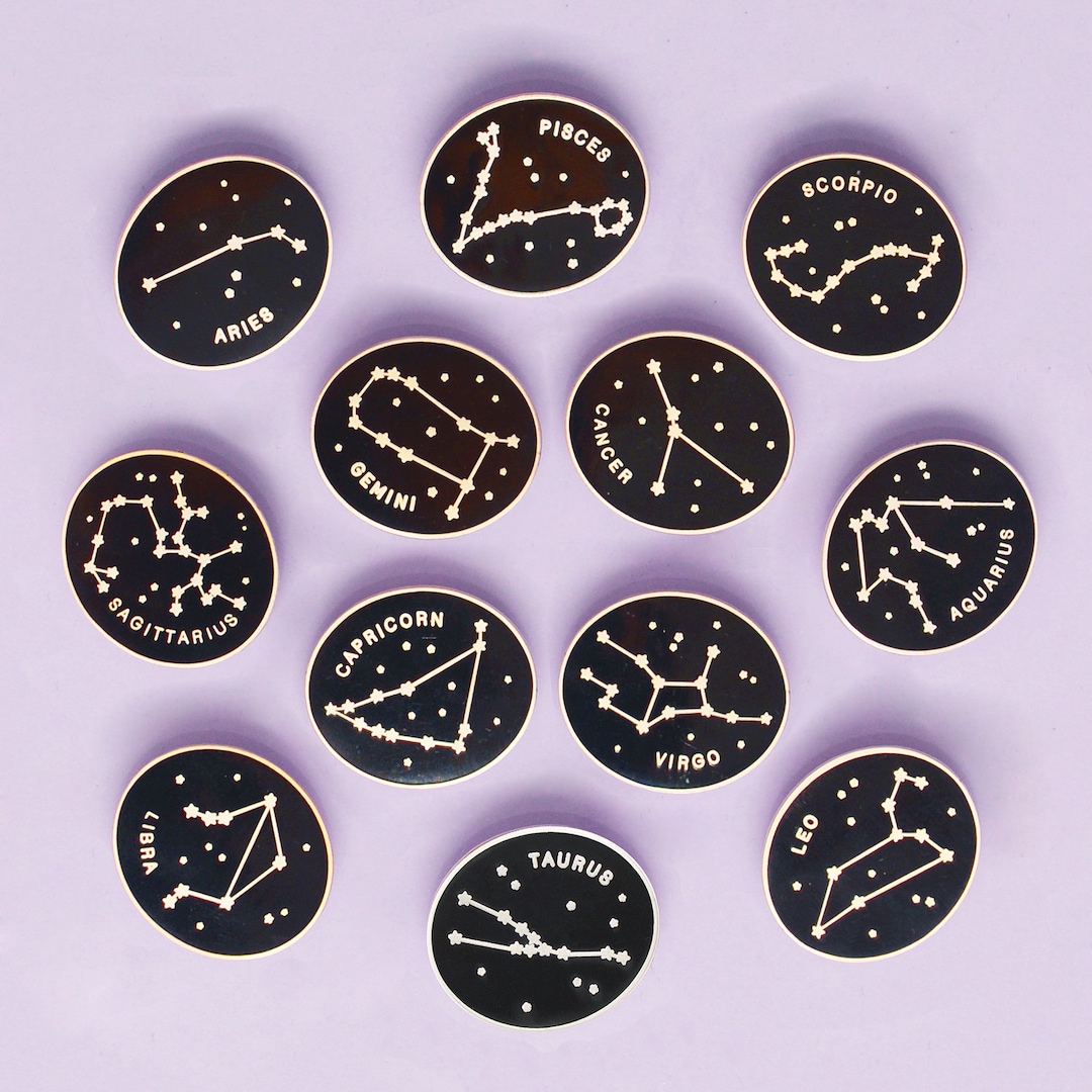 Zodiac Pin - Constellation Enamel Pin - Hard Enamel Pin Zodiac Pin - Constellation Enamel Pin - Hard Enamel Pin