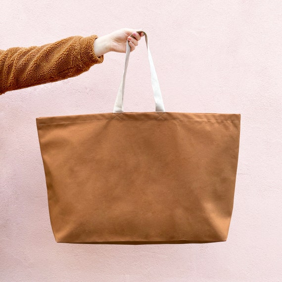 Tan Canvas Really Big Bag Large Weekend Bag Giant Canvas Grocery Bag Large Shopper Bag Oversized Canvas Bag Extra Large Tote Bag Etsy Canada