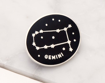 Gemini Zodiac Hard Enamel Pin | Constellation Star Sign Lapel Pin | Birthday Gift