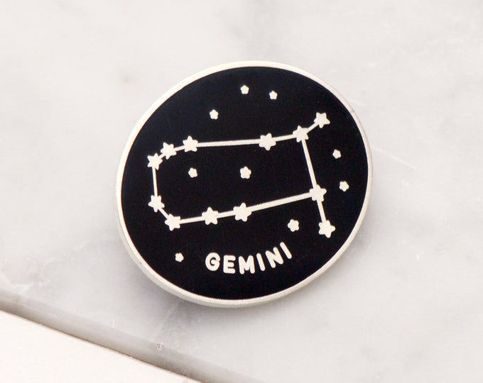 Gemini Zodiac Hard Enamel Pin | Constellation Star Sign Lapel Pin | Birthday Gift
