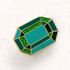 Emerald Birthstone Pin May Birthday Gemstone Pin Hard Enamel Pin Enamel Pin Set Pins Birthday Token Gift Pin Badge image 9