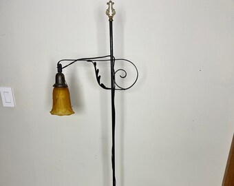 Vintage French Wrought Iron Floor Lamp Etsy UK