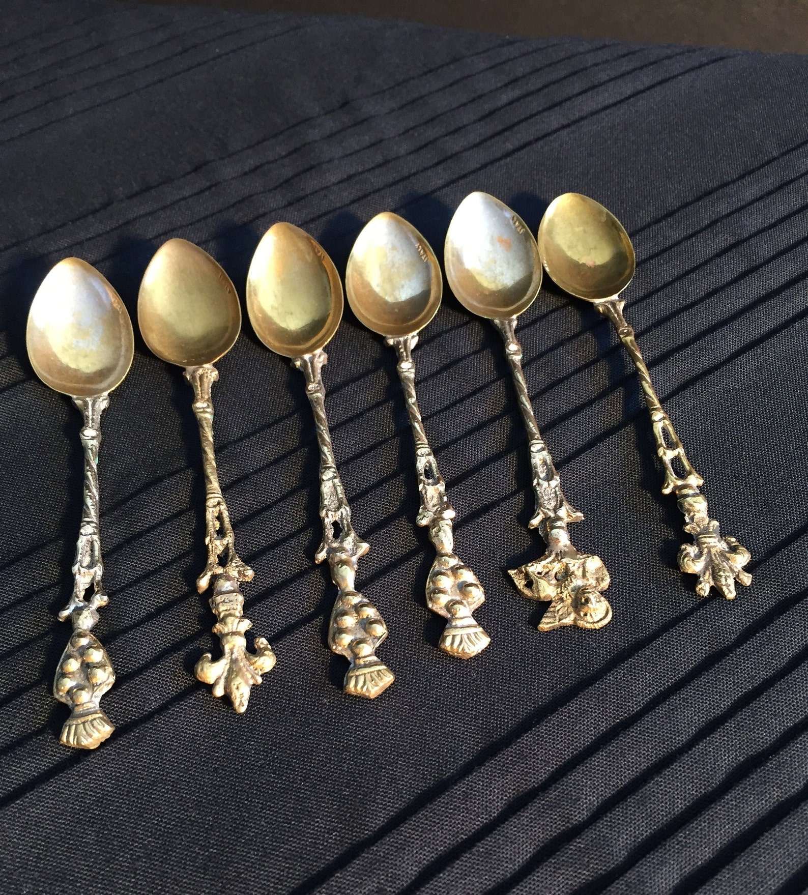 Vintage Italian Spoons Set of 6 Etsy