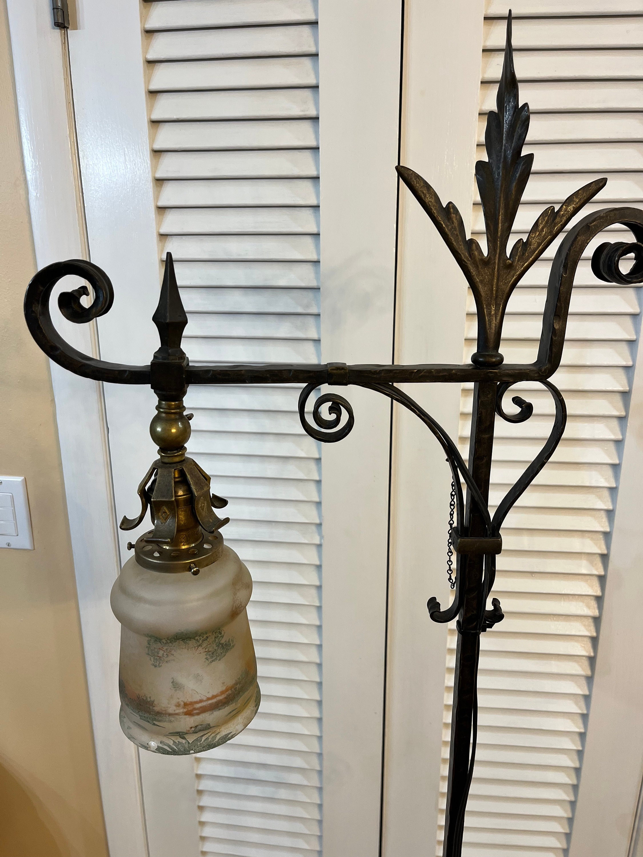 Antique Wrought Iron Floor Lamp Samuel Yellin School Etsy