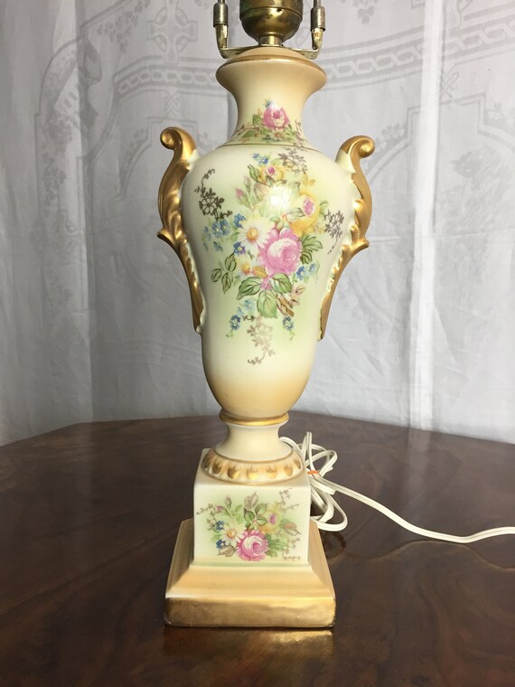 Antique hand painted porcelain sales lamps