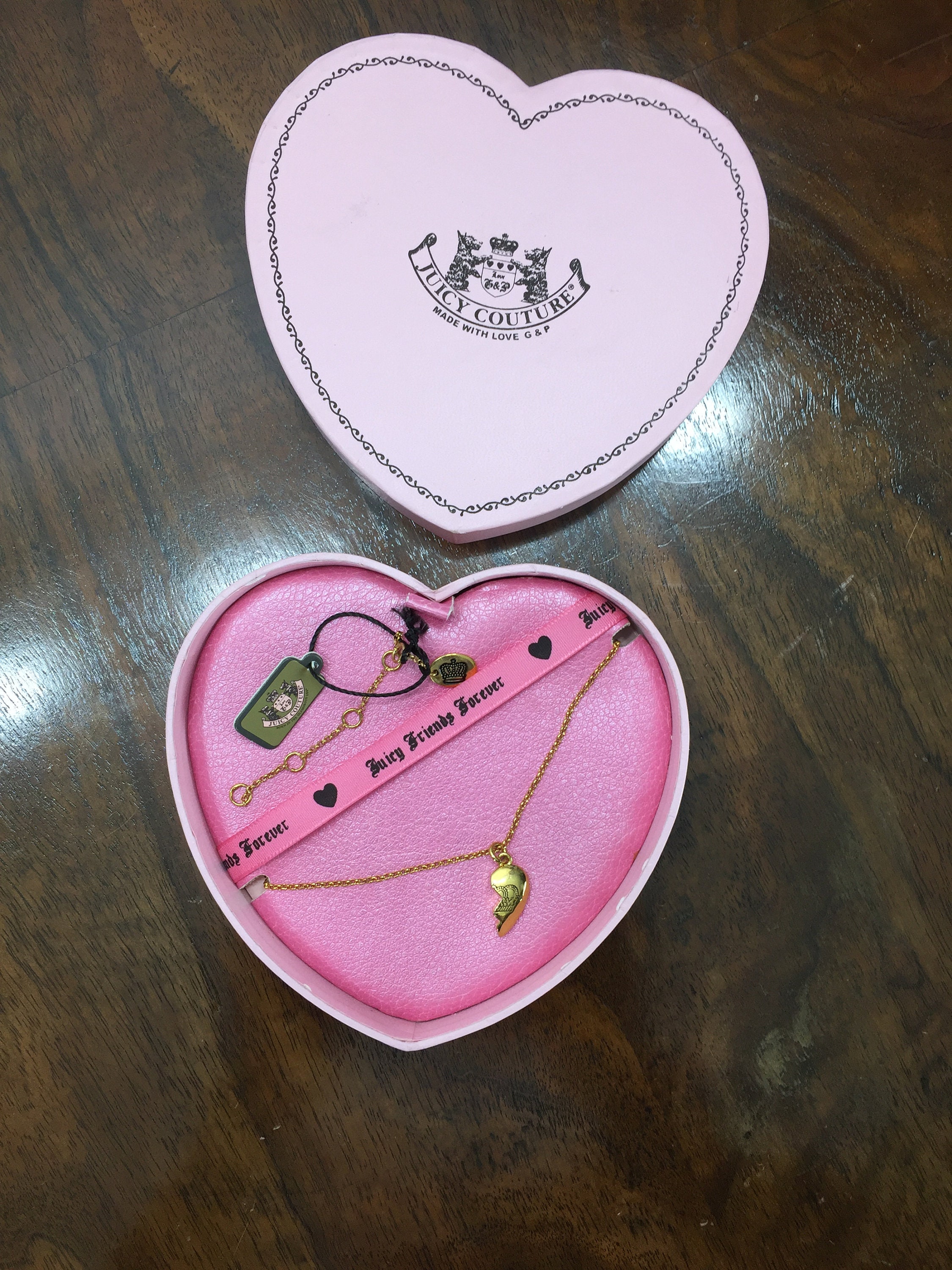 Juicy Couture Charm Half Heart Friendship Necklace Etsy Ireland