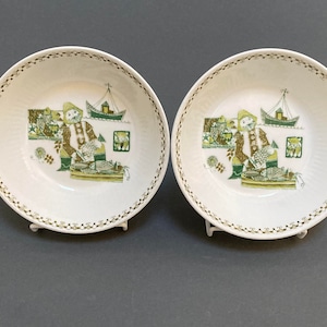 pair of vintage 1960s Figgjo Flint Market design bowls by Turi Gramstad Oliver, Norway
