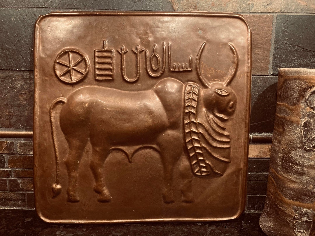 Harappan Indus Valley Mohenjodaro Sacred Bull Seal Hammered Etsy Canada
