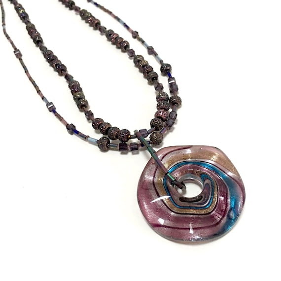 2 Pendentifs Vintage En Verre - Occasion, Pièces Uniques Pour Bijoux Ou Collection