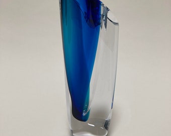 Vintage Kosta Boda Crystal Vase: Signed Göran Wärff 