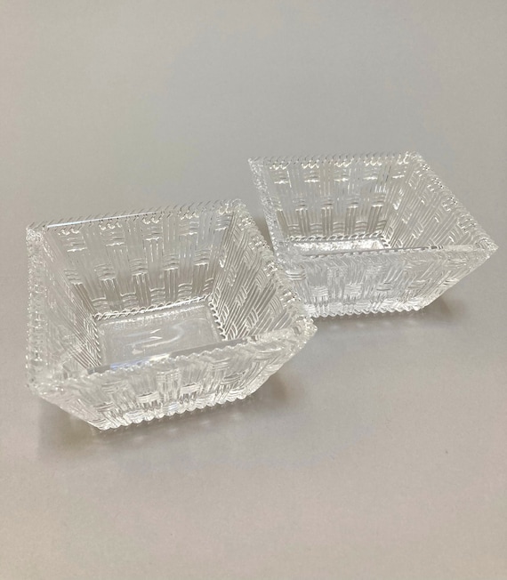 Vintage Tiffany & Co Basket Weave Square Glass Candy Dish Vintage Tiffany & Co Basket Weave Square Glass Candy Dish