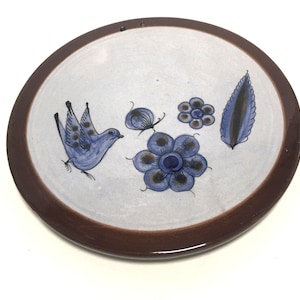 Tonala handpainted signed plate / trivet, Mexico