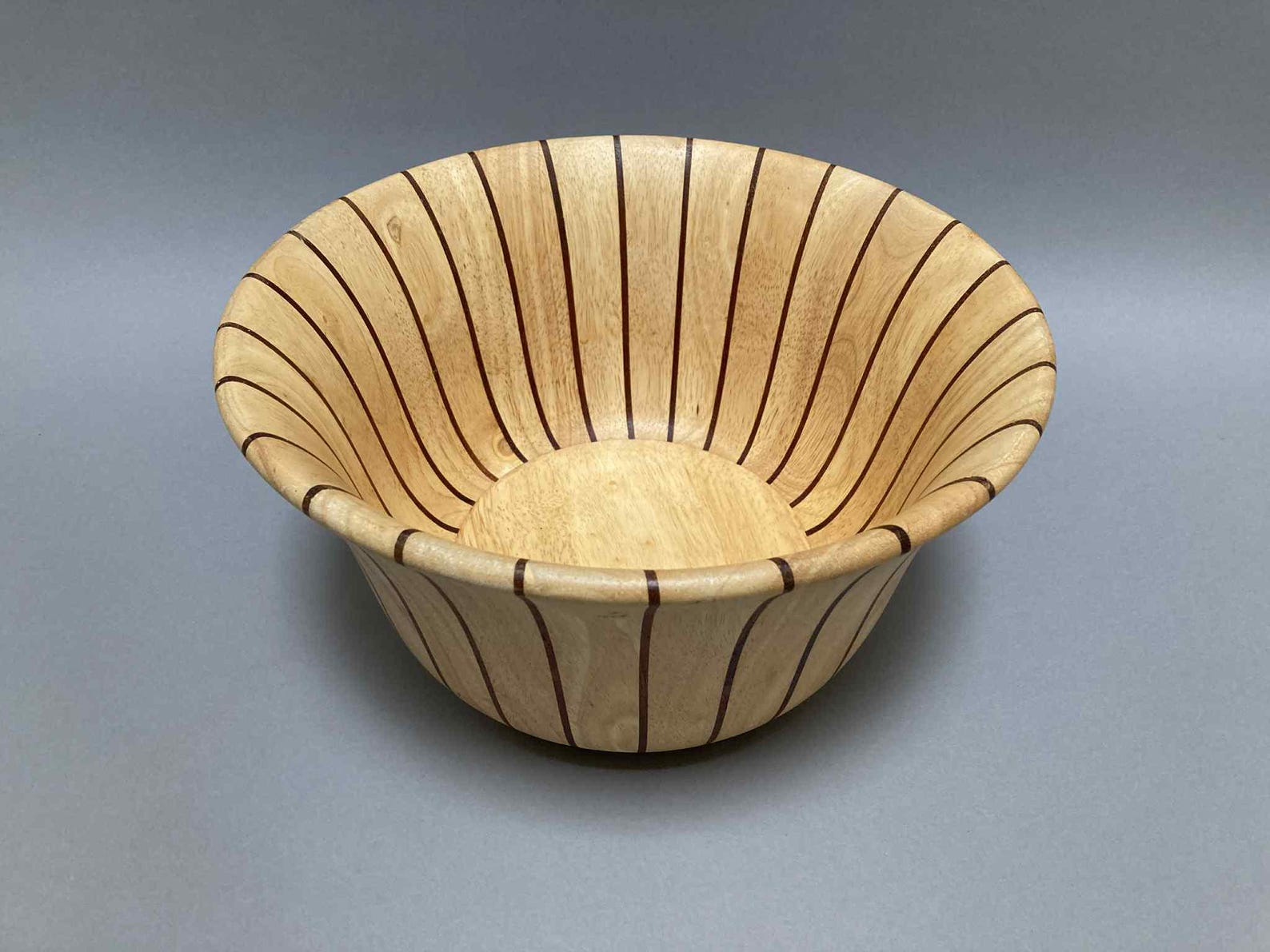 Vintage Striped Wood Dansk Salad Bowl