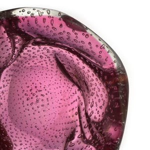 vintage Venetian Bullicante Sommerso glass bowl, Archimede Seguso free form design, Murano, Italy