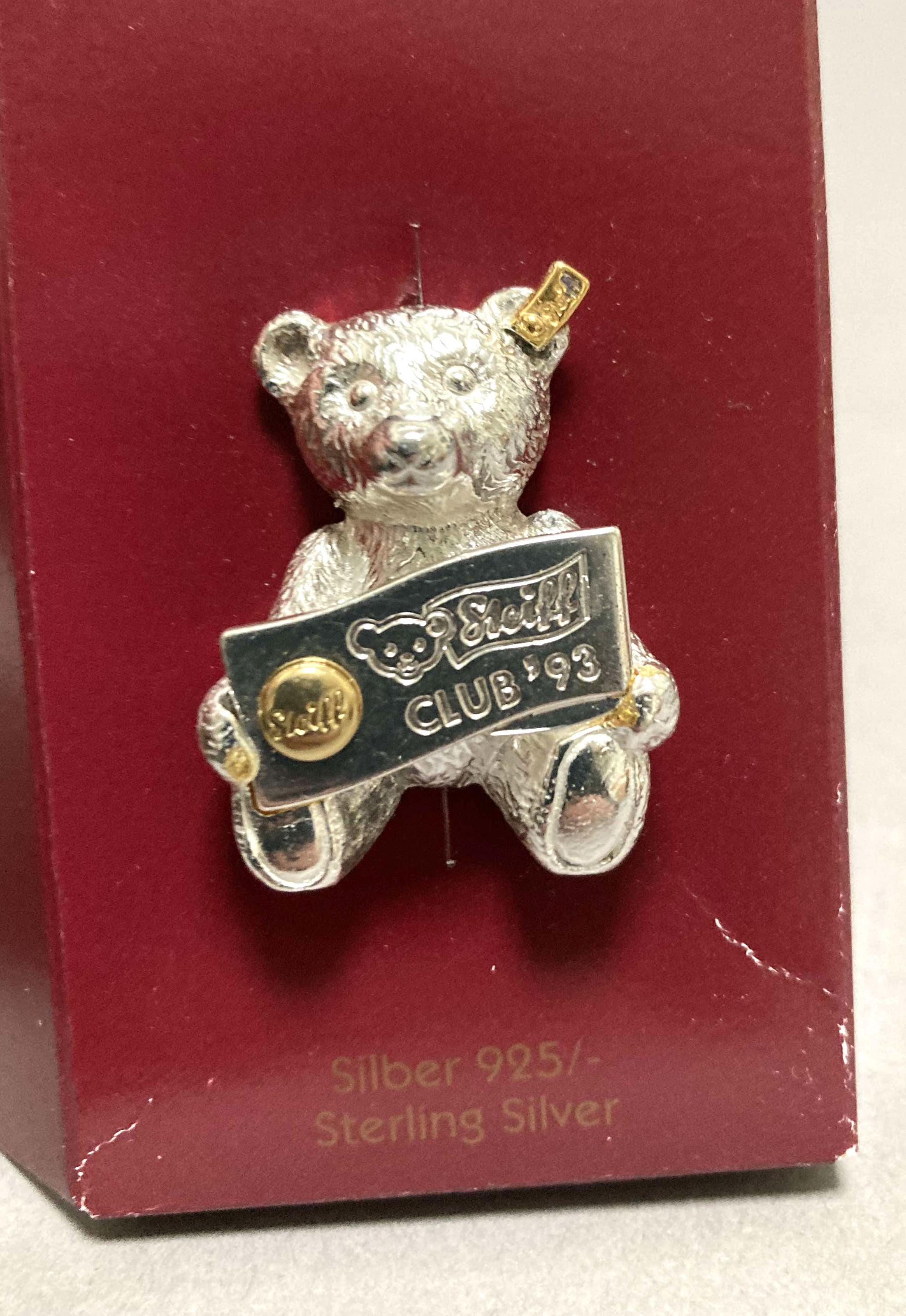 Steiff Club 93 Sterling Silver Pinクラブギフト Steiff Club Pin - Etsy