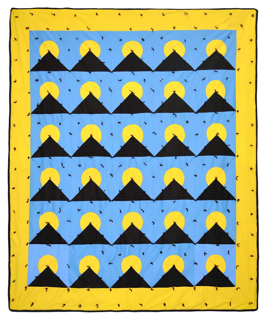 Patchwork Moon Vintage 1970s Patchwork Quilt,