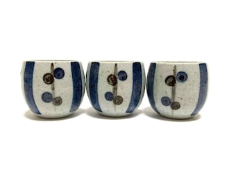 three small ceramic tea cups, Otagiri style, Japan