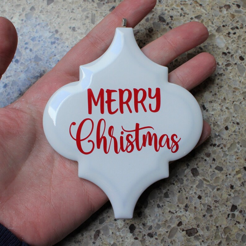 Our First Christmas Together Baby/'s First Xmas Ceramic Tile Christmas Ornament Classic Arabesque Tile Santa Cam Funny Christmas Ornament