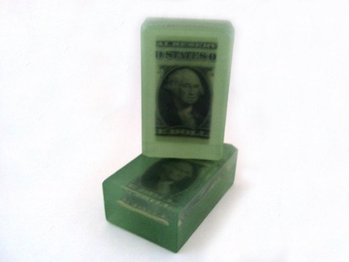Money Soap Dollar Bill Soap 2Pack Handmade Clear Embedded Bar Etsy