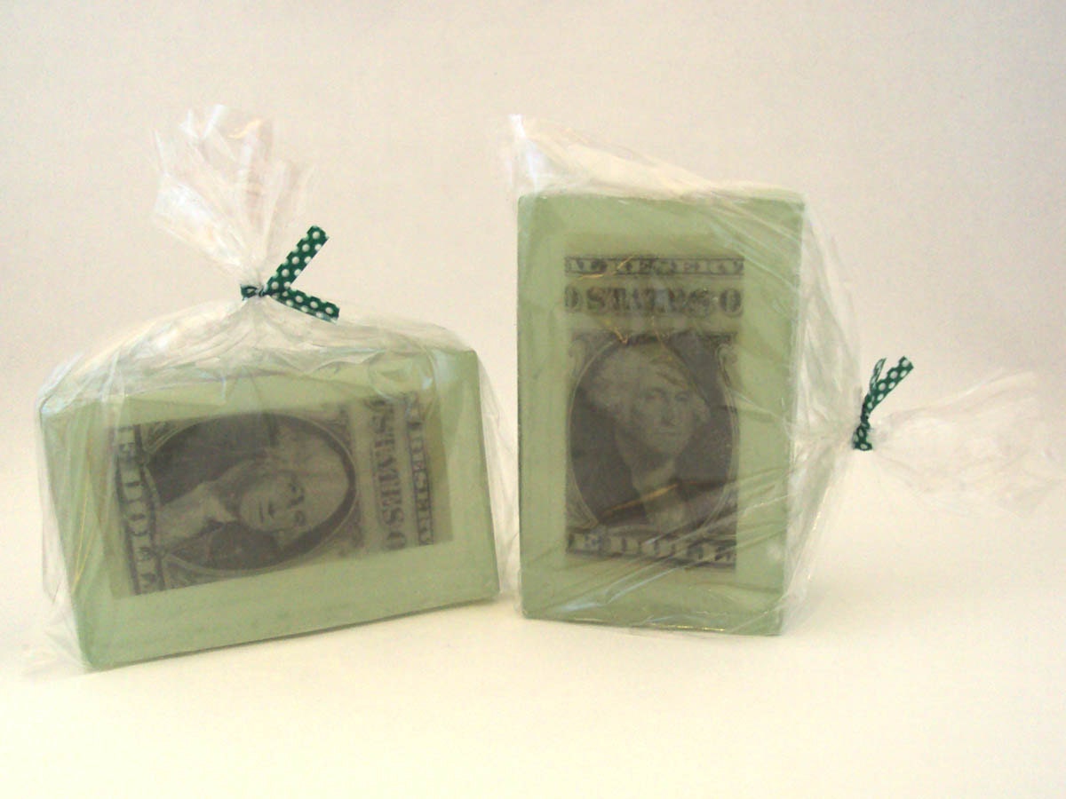 Money Soap Dollar Bill Soap 2Pack Handmade Clear Embedded Bar Etsy