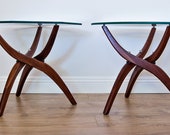 Mid Century Modern Walnut Forest Wilson Accent Tables