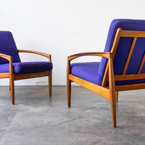 Danish Teak Paper Knife Lounge Chairs by Kai Kristiansen A Pair image 3