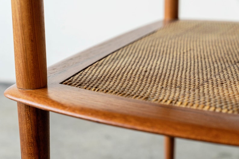 Peter Hvidt & Orla Mølgaard-Nielsen Teak and Cane Side Tables A Pair image 7