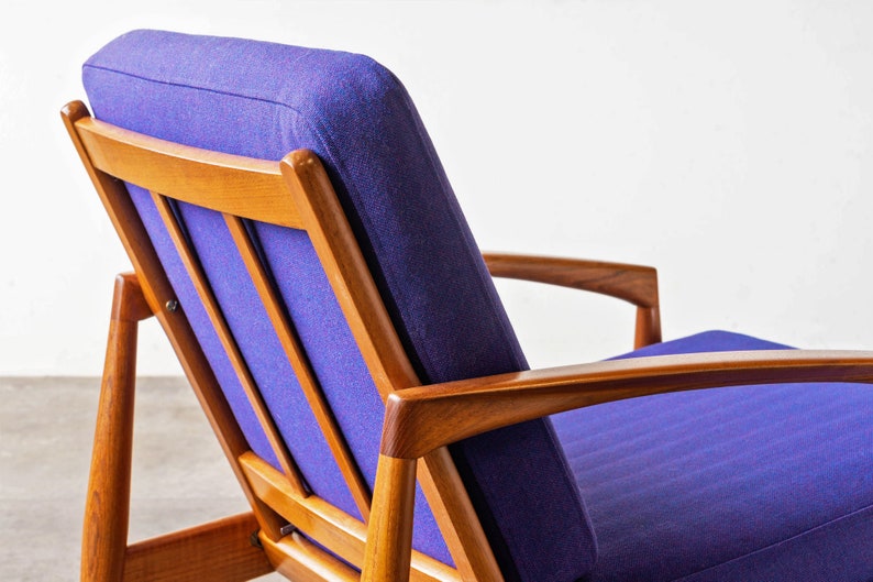 Danish Teak Paper Knife Lounge Chairs by Kai Kristiansen A Pair image 9