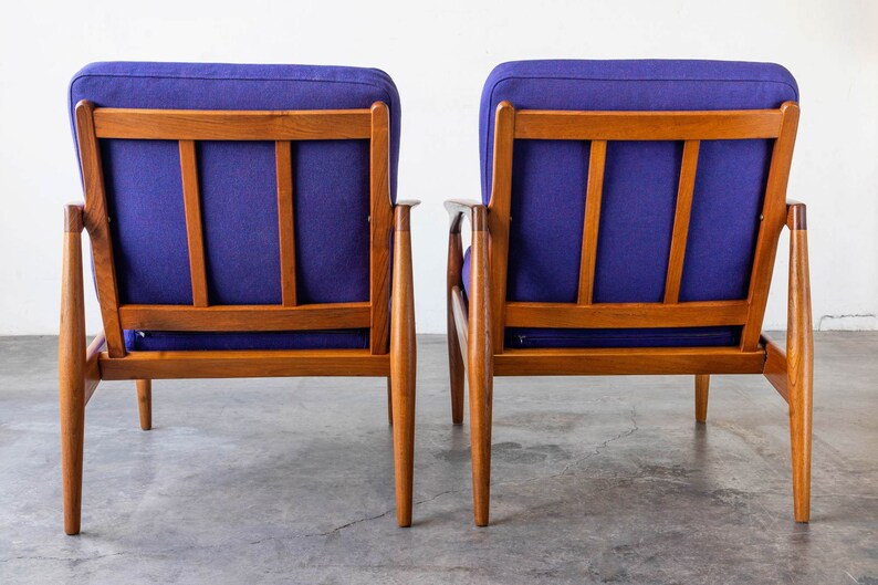 Danish Teak Paper Knife Lounge Chairs by Kai Kristiansen A Pair image 5