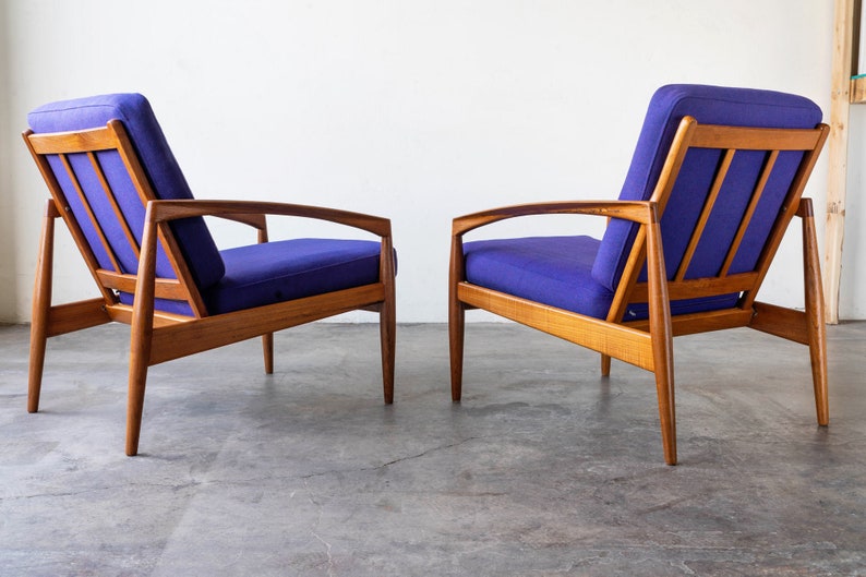 Danish Teak Paper Knife Lounge Chairs by Kai Kristiansen A Pair image 4