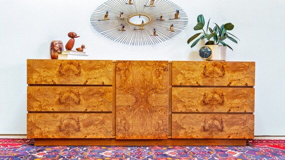 Roland Carter For Lane Furniture Company Burl Wood Dresser Etsy