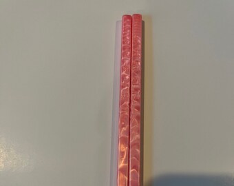 Chinese Pink  Pearlescent Chopsticks  with Free Handmade Silk Holder