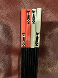 Japanese Lucky Cat Silohette Style  Chopsticks- 2 color Variations w/ Free Handmade Silk Holder