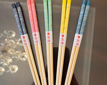 1/2 Price Sale---Limited Time!!  Japanese 5 Color Variations Dragonfly Chopsticks w/ Free Handmade Silk Holders---Choose 1 or Many