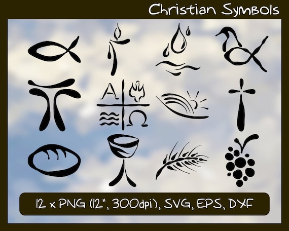 Christliche Symbole 12 Religiose Symbole 60 Dateien Png Eps Etsy
