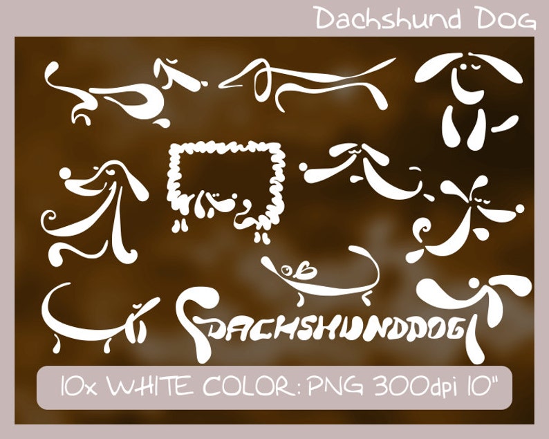 Dachshund Dog; 10 hand drawn dog cliparts png svg eps dxf file tram pet animal companion house pet dog pixel /& vector graphics; hound