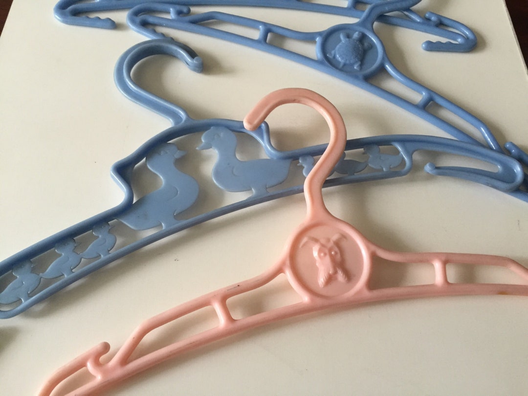 Vintage Baby Hangers, Cute Pastel Nursery Colored Mini Hangers. Set of