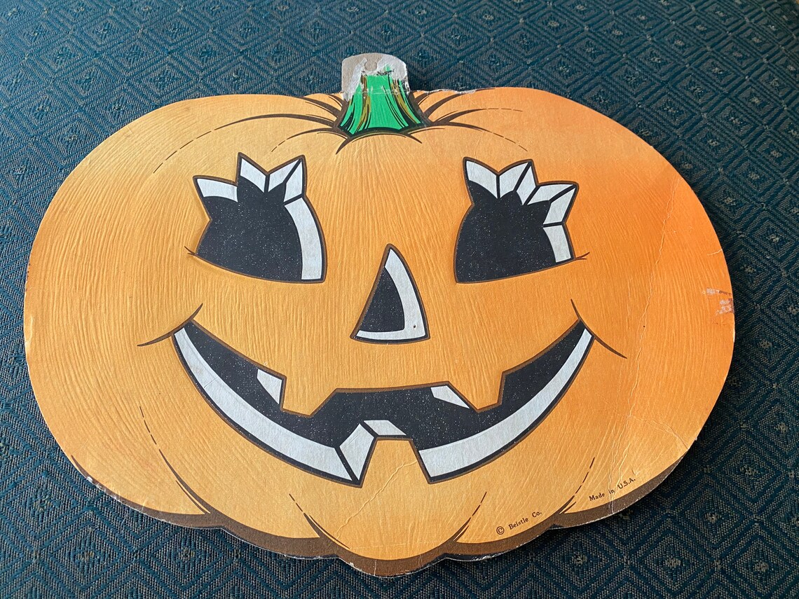 Vintage cardboard Halloween cutout. Authentic Beistle jack | Etsy