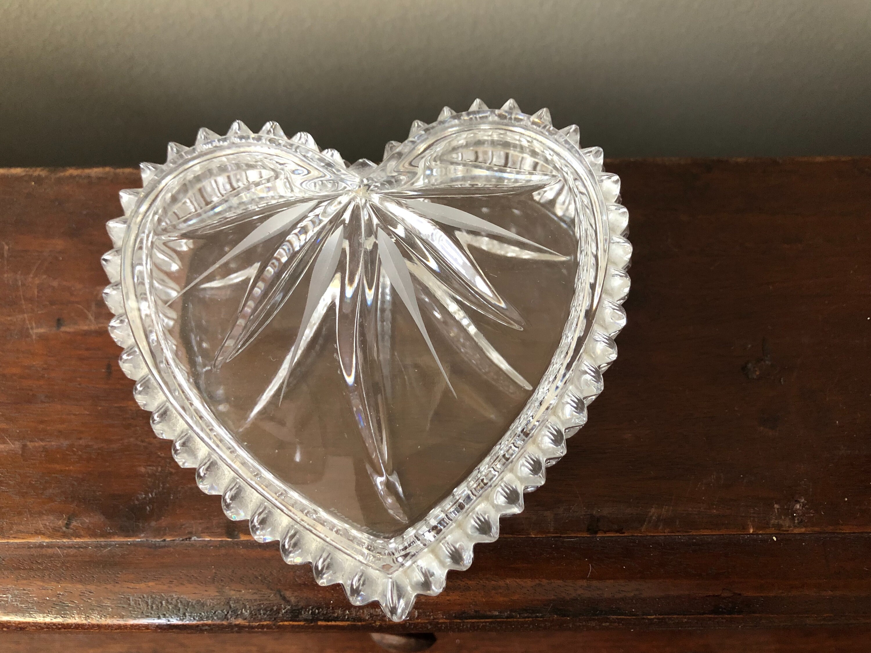 Vintage Lead Crystal Heart Shaped Trinket Dish. Wedgwood Etsy