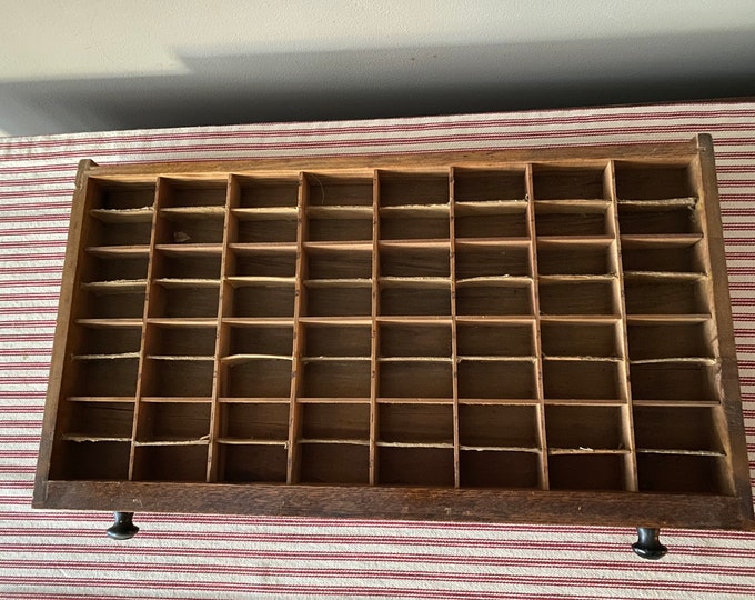Vintage Printers Tray, Lightweight Letterpress Tray Labeled 14 15. Tray
