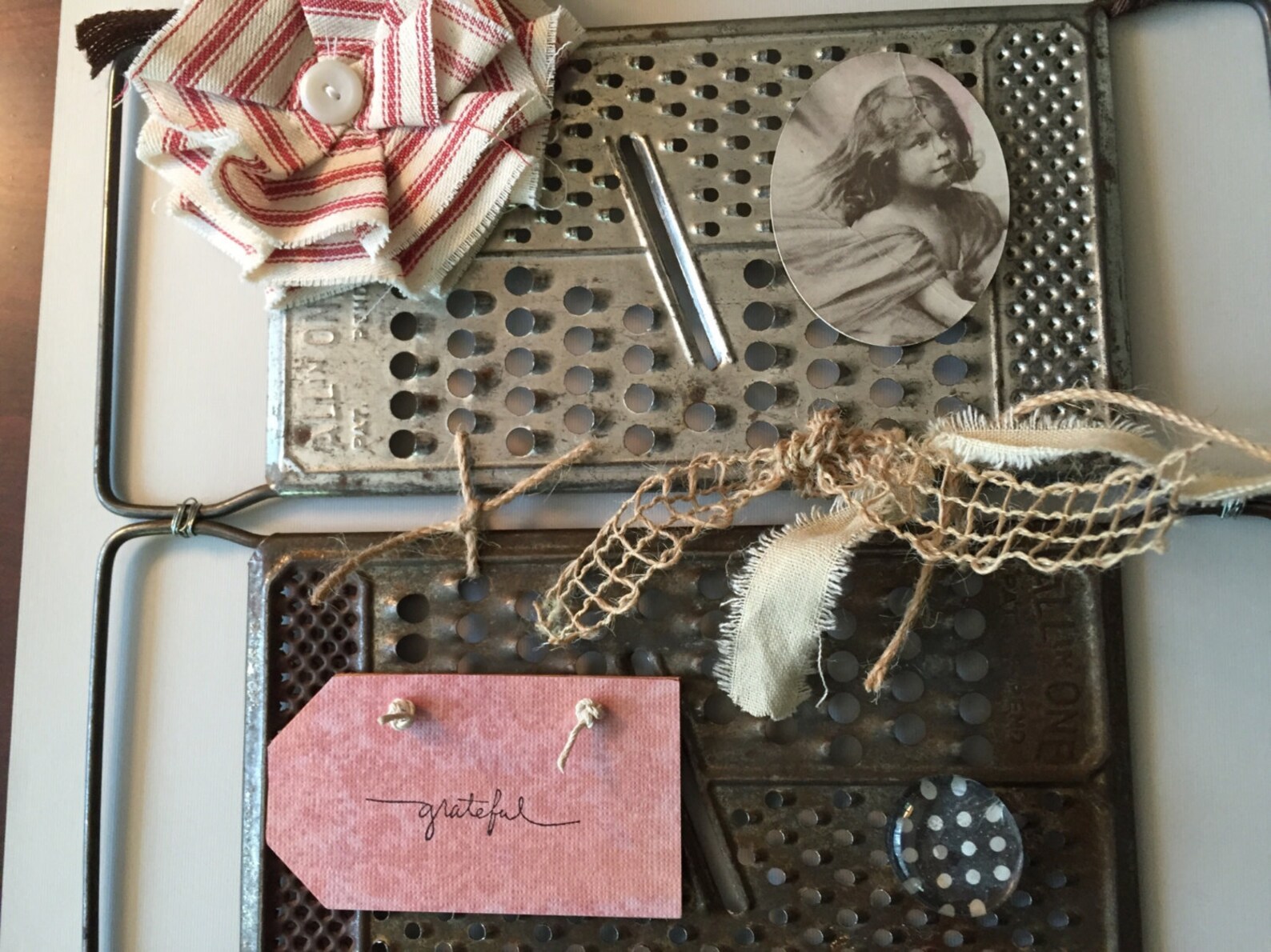 Antique cheese grater kitchen art one of a kind has a tag Etsy